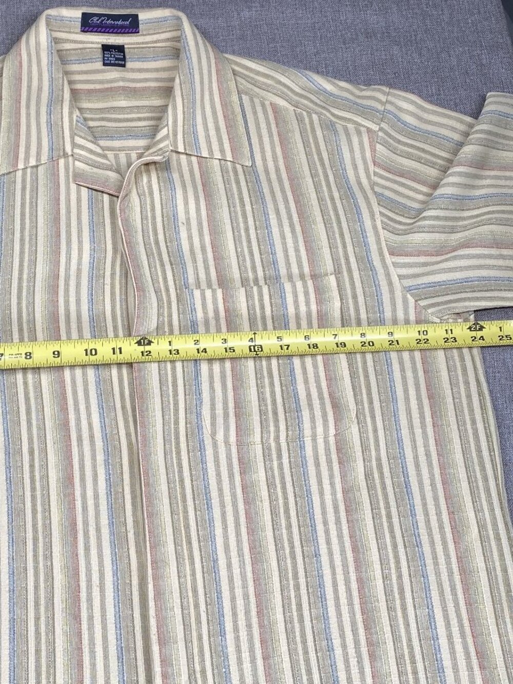 Vintage Club International Polo Shirt Top Men's Large Multicolor Stripes - Picture 8 of 10